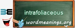 WordMeaning blackboard for intrafoliaceous